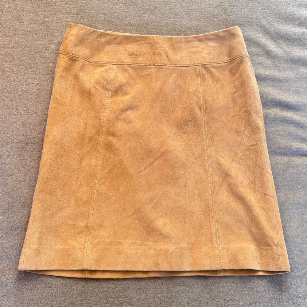 Tommy Bahama Tan Suede Midi Skirt